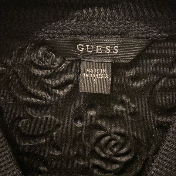 EUC - Guess Rose Embossed Bomber Jacket - Size Small - Picture 3 of 6